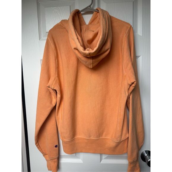 Champion Reverse Weave Men's Small Orange Vintage Embroidered Sweatshirt Hoodie - Picture 3 of 4